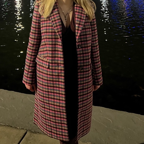 Ann Taylor Chesterfield Checked Coat S - Picture 7 of 7
